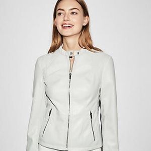 Express Like New Faux Leather Taupe Jacket